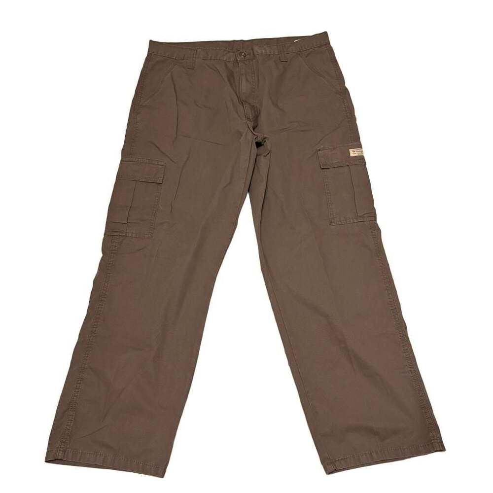Wrangler Ripstop Cargo Pants Men’s 38x30 Brown Gray Loose Fit Workwear Utility